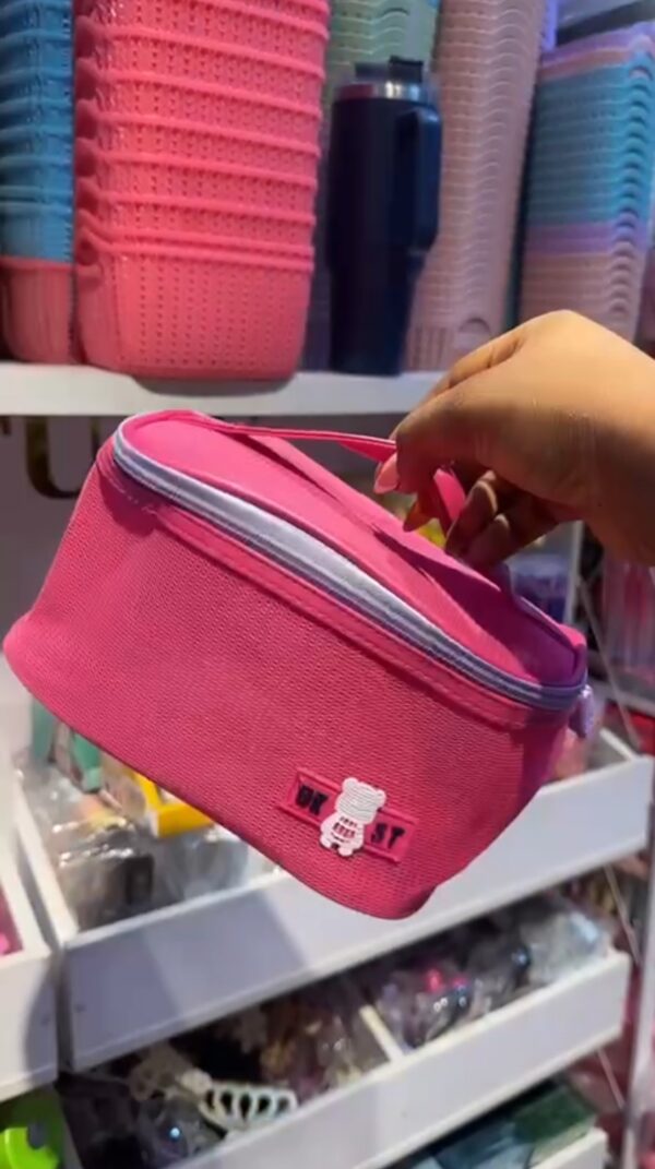 Mesh cosmetics bag